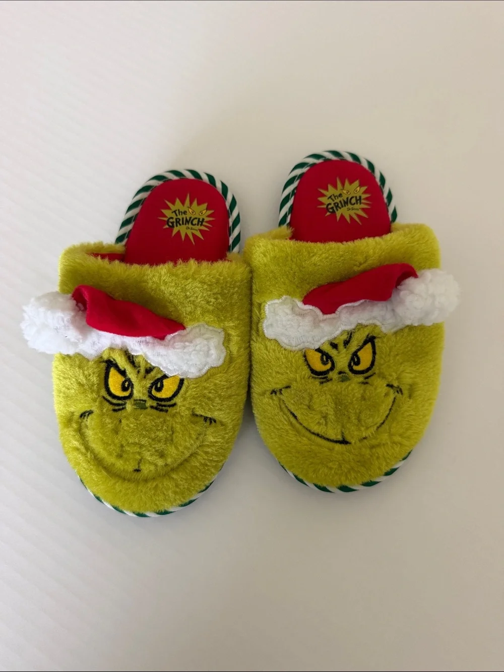 Kids' Plush Slipper - Green Holiday Design